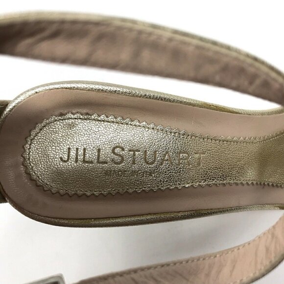 Jill Stuart Italy Astrid Gold Leather Sandals 7 - Picture 8 of 8